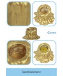 Altın Mumluk Şamdan 3 Adet Tealight Uyumlu Üçlü Küçük Erimiş Mum Model